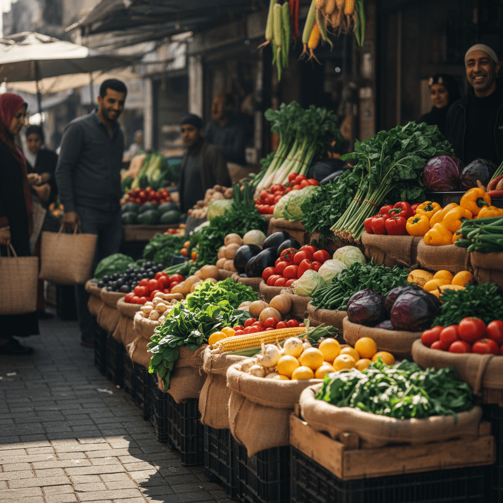 Colorful assortment of fresh vegetables