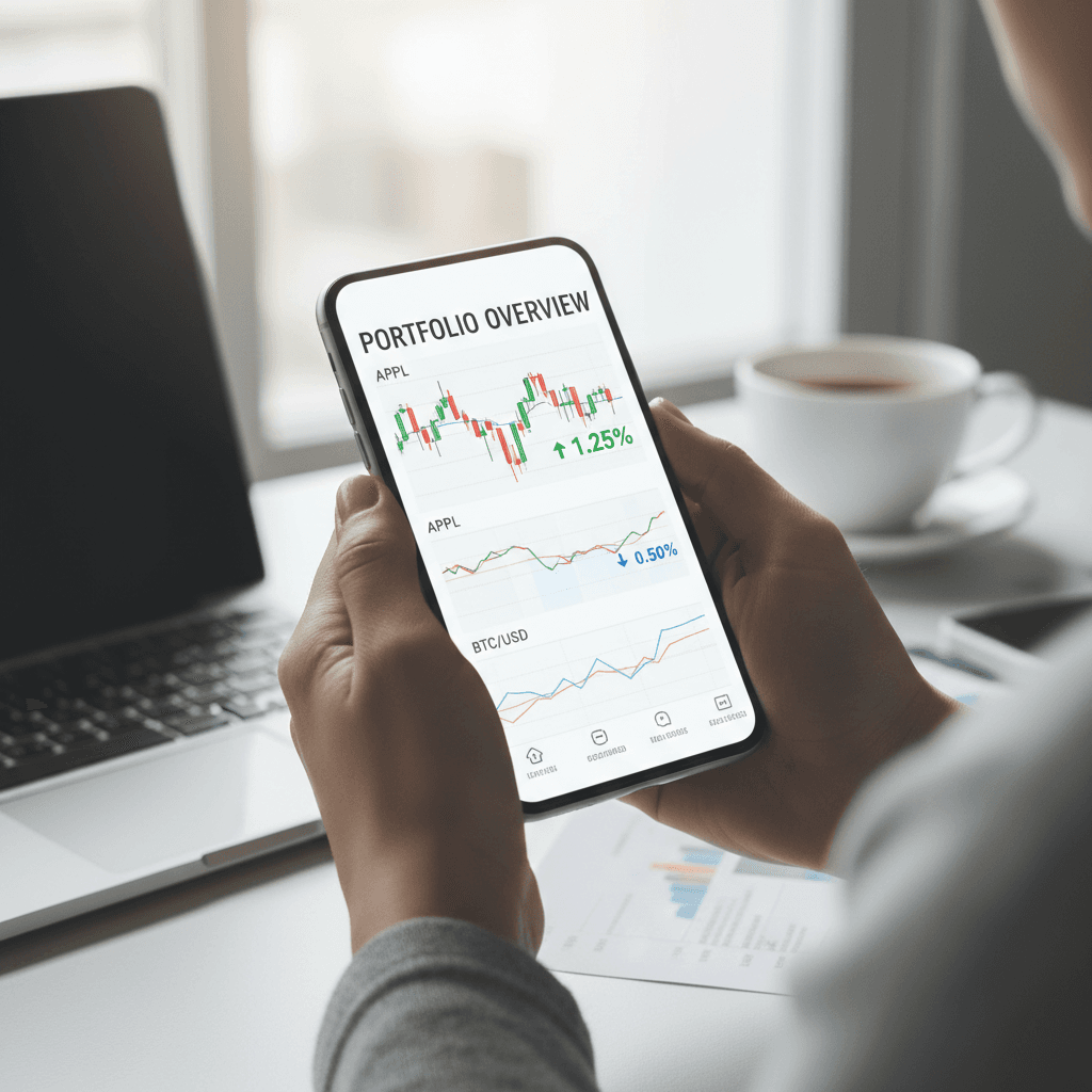Person using Gaza Daily Price Tracker app on mobile device