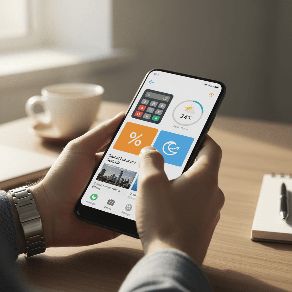Low-data app design with fast category navigation